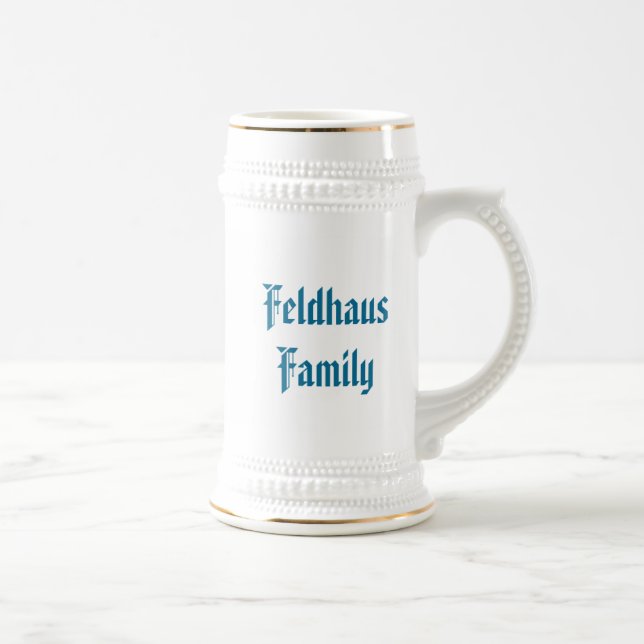 Caneca de Cerveja PERSONALIZAR Nome Azul Bávaro (Direita)