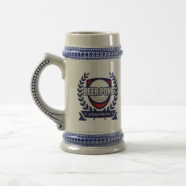 Caneca De Cerveja Personalize Este Logo de Beer Pong (Esquerda)