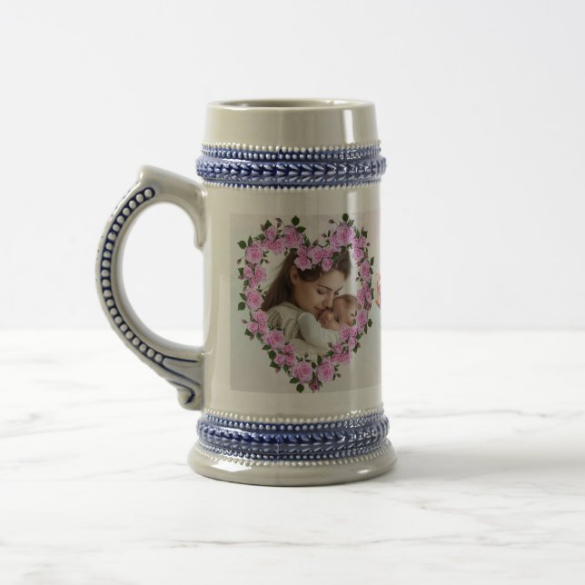Caneca De Cerveja Personalized Best Mom Ever Dual Photo Keepsake Mug (Esquerda)