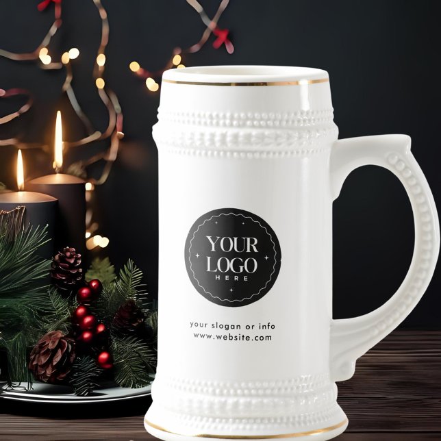 Caneca De Cerveja Personalized Company Logo | Custom Business Gift (Criador carregado)