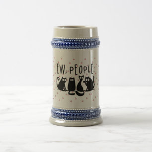 Caneca De Cerveja Pessoas Engraçadinhas Gatos Pretos Meow