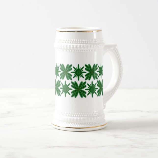 Caneca de cerveja Pine Snowflakes (Frente Esquerda)