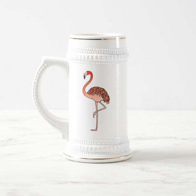 Caneca De Cerveja Pink Flamingo Bird Lineart-57567 Coffee Mug (Esquerda)