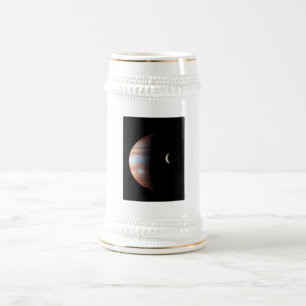 Caneca De Cerveja Planeta Gigante Gasoso Júpiter & Lua Galileana Io