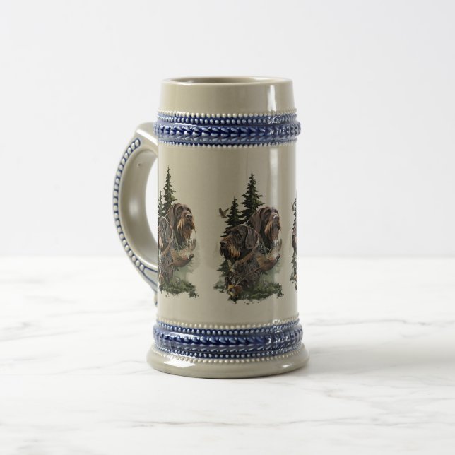 Caneca De Cerveja Pointer Alemão de Pelo Cabeludo (Frente Esquerda)