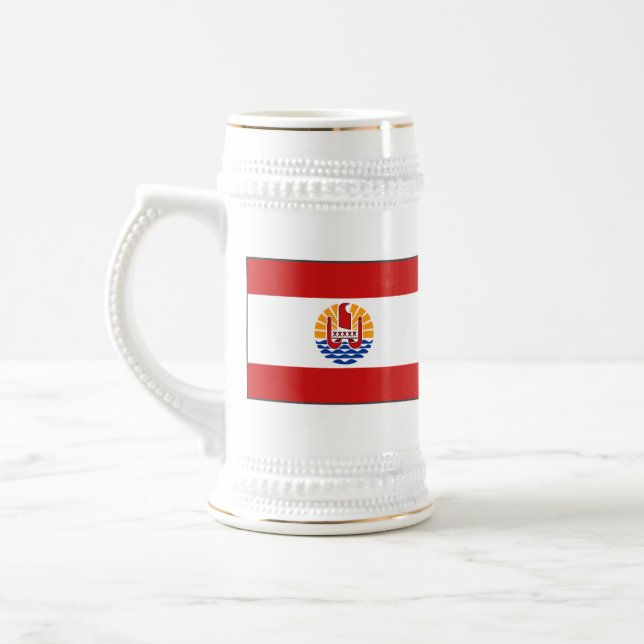 Caneca De Cerveja Polinésia Francesa ~ Mapa Mug (Esquerda)