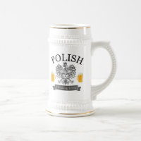 Caneca de cerveja polonesa da equipe do bebendo
