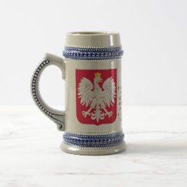 Caneca De Cerveja Polônia Crest (Casaco de armas) Personalizado