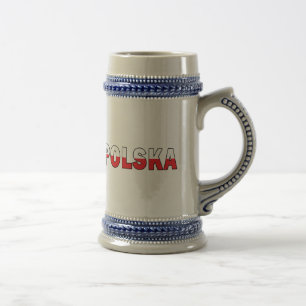 Caneca De Cerveja Polska em cores polonesas da bandeira