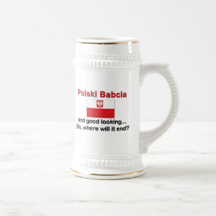 Caneca De Cerveja Polski bonito Babcia (avó)