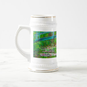 Caneca De Cerveja Ponte Monet Japonesa e Lírios de Água