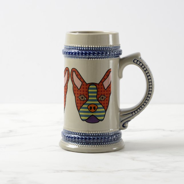Caneca De Cerveja Pop art de Boston Terrier (Direita)