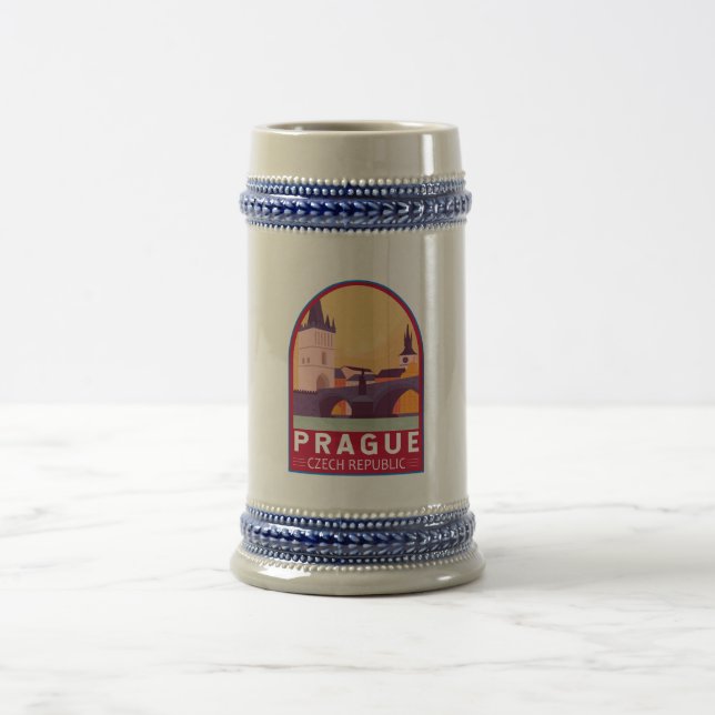 Caneca De Cerveja Praga República Checa Viagem Art Vintage (Centro)