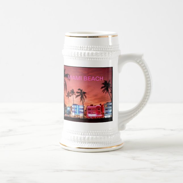 Caneca De Cerveja Praia de Miami, Flórida (Direita)
