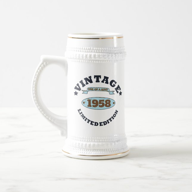 Caneca De Cerveja presente de aniversário de 65 anos personalizado (Esquerda)