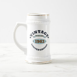 Caneca De Cerveja presente de aniversário de vintage personalizado