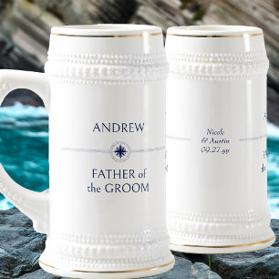 Caneca De Cerveja Presente de casamento náutico para o Pai do Noivo