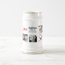 Caneca De Cerveja Presente de Colagem de Foto do Aniversário do Casa