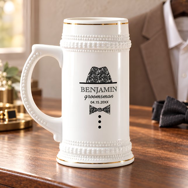 Caneca De Cerveja Presente de Gravata Borboleta para Padrinho (Criador carregado)