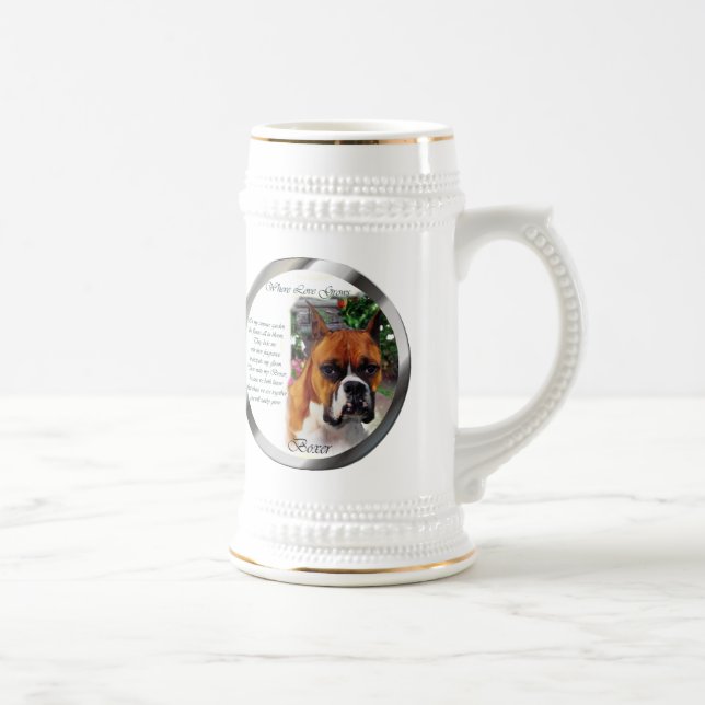 Caneca De Cerveja Presentes de Arte Canina Boxer (Direita)