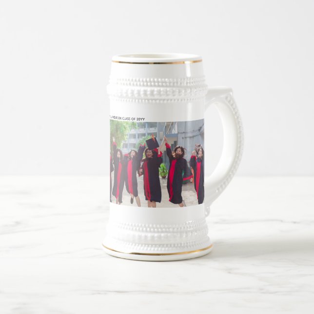 Caneca De Cerveja Presentes de Graduação - Envolver Foto e Texto (Frente Esquerda)
