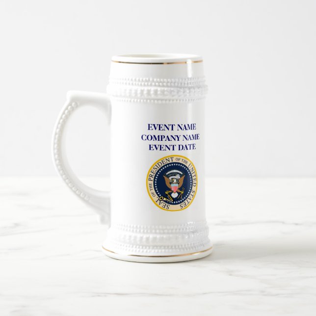 Caneca de cerveja presidencial feita sob encomenda (Esquerda)