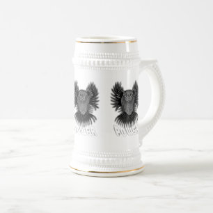 Caneca De Cerveja Preto e branco de potência