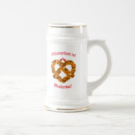 Caneca De Cerveja Pretzel Heart Oktoberfest Personalizável