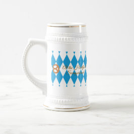 Caneca De Cerveja Pretzels Azuis Bávaros Oktoberfest NOME