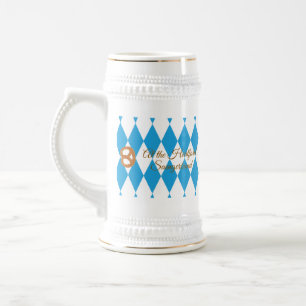 Caneca De Cerveja Pretzels Azuis Bávaros Oktoberfest NOME