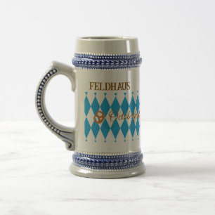 Caneca De Cerveja Pretzels do Oktoberfest Bávaro Azul PERSONALIZAR