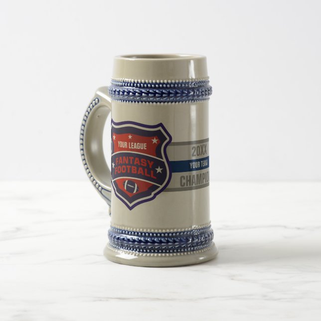 Caneca De Cerveja Protetor do campeão do futebol da fantasia (Frente Esquerda)