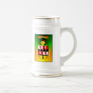 CANECA DE CERVEJA PROTETOR HERÁLDICO E CRISTA DA FAMÍLIA IRLANDESA