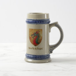 Caneca De Cerveja Protetor medieval do dragão verde