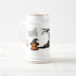 Caneca De Cerveja Pumpkin de bruxa-de-bruxa-bruxa   Spooky Boo Haunt