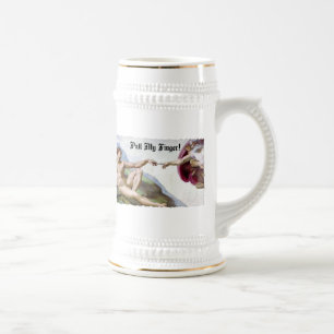 Caneca De Cerveja Puxe meu dedo - Michelangelo Criando um Humor Arre