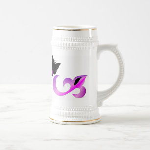 Caneca De Cerveja Rainbow Heart Lily e Butterfly