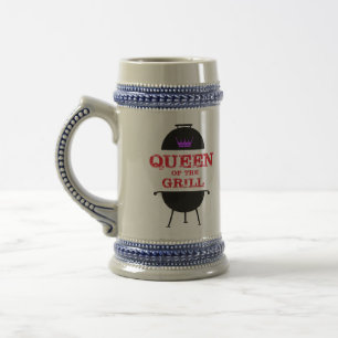 Caneca De Cerveja Rainha Do Grill, Vermelho De Coroa Roxo