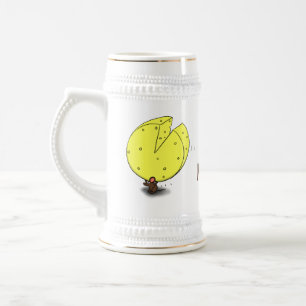 Caneca De Cerveja Rato bonito com ilustração de desenho animado de q