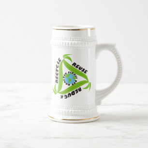 Caneca De Cerveja Reciclar, Reutilizar, Reduzir Mugs