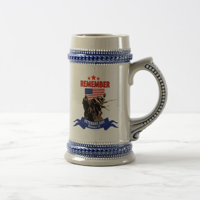 Caneca De Cerveja Recorde o dia de veteranos (Direita)