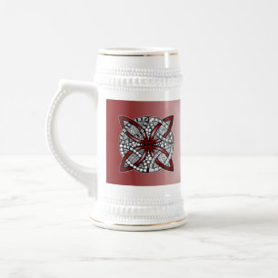 Caneca De Cerveja Red Celtic Knot Art Original