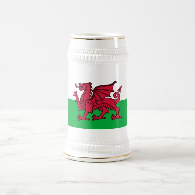 Caneca De Cerveja Red Dragon Celtic Flag & Welsh (Centro)