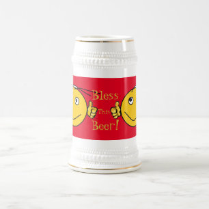 Caneca De Cerveja Red White Bless esta cerveja - Beer Buddy Gift