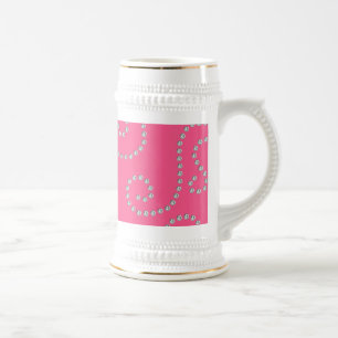 Caneca De Cerveja Redemoinhos cor-de-rosa do diamante