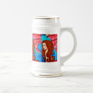 caneca de cerveja redheaded da cerveja das sereias