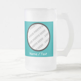 Caneca de cerveja redonda do fosco da foto & do