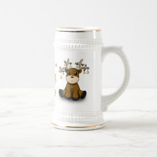 Caneca De Cerveja Rena com estrelas amarelas