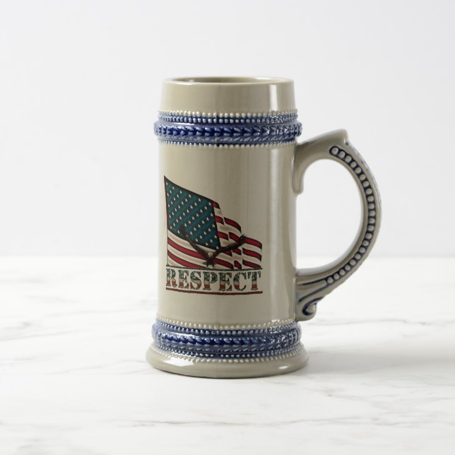 Caneca De Cerveja Respeito Patriótico, Águia em grande Bandeira dos  (Direita)
