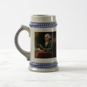 Caneca De Cerveja Retrato de Benjamin Franklin por David Martin 1767